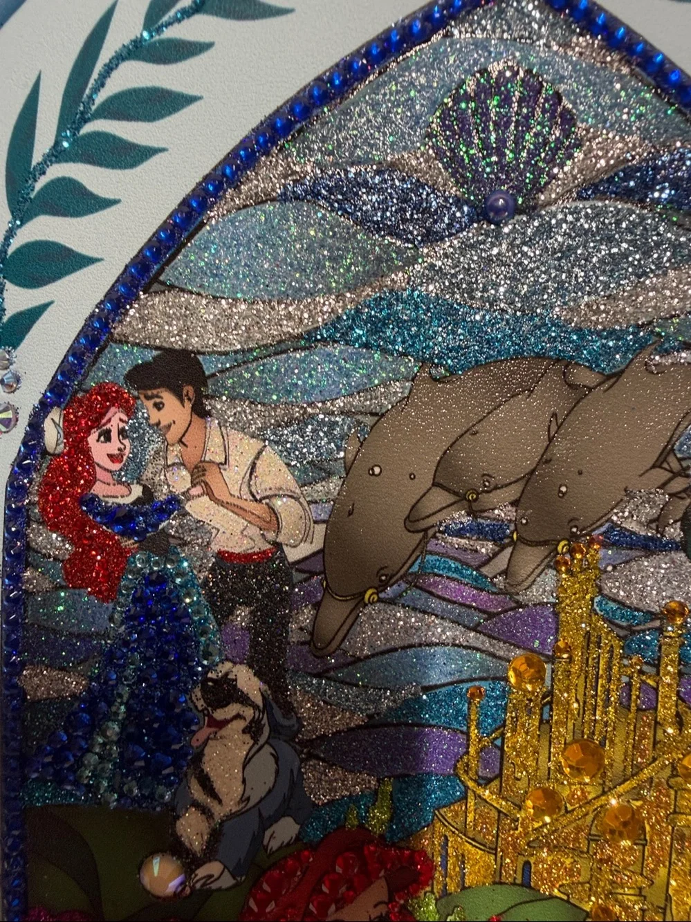 Loungefly Little Mermaid Stained Glass Window Blinged Backpack